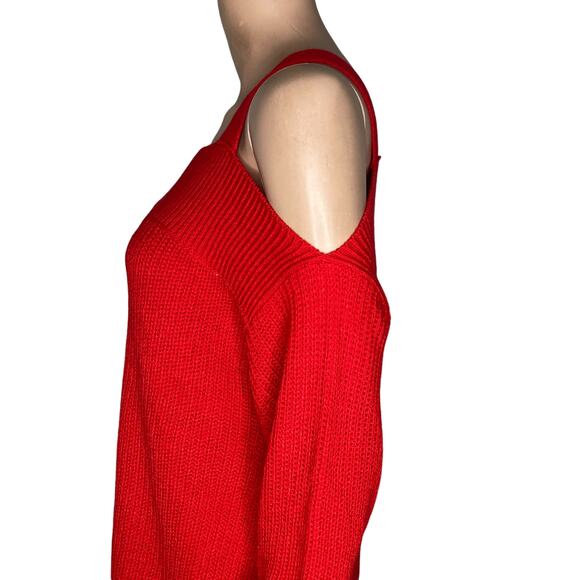 Sanctuary Sweater Womens XS Cold Shoulder Red New - Picture 11 of 14